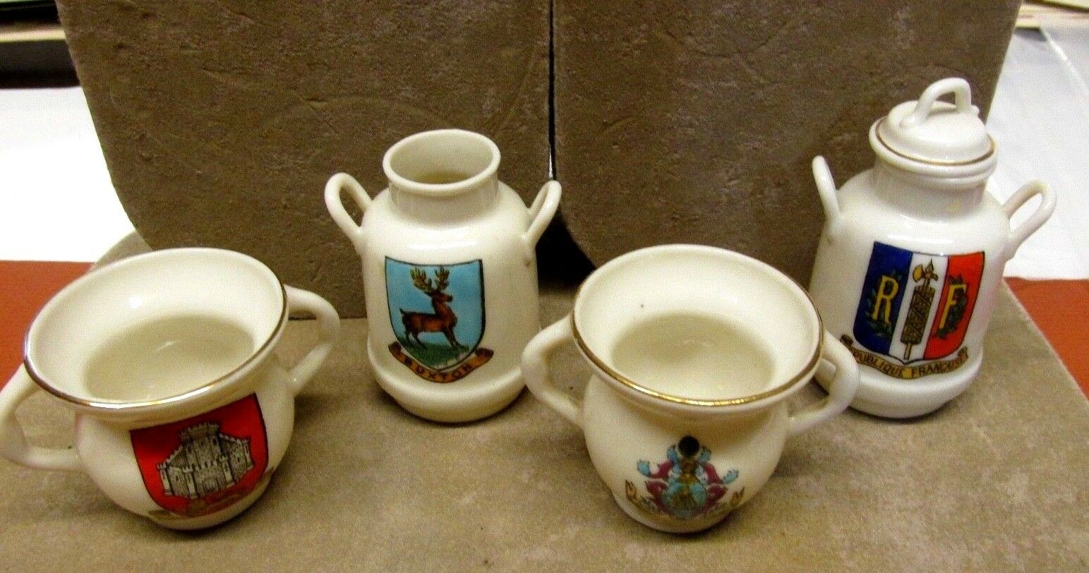Wh Goss China Heraldic Figurines Museum Replica Milkcan Abbots Cup Vintage Lot