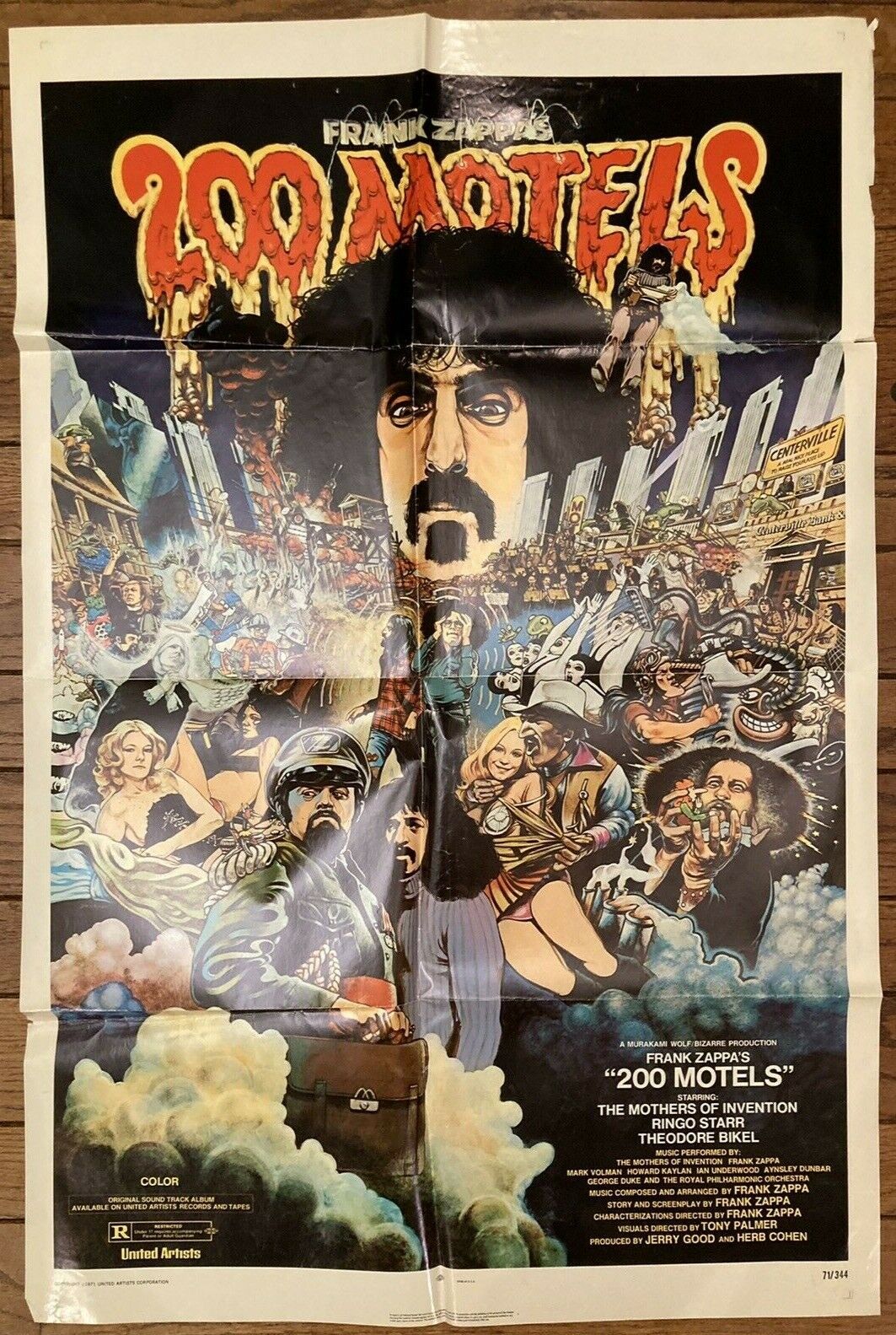 200 Motels 1971 Original Movie Theatre Poster Zappa Mothers Of Invention 27x41