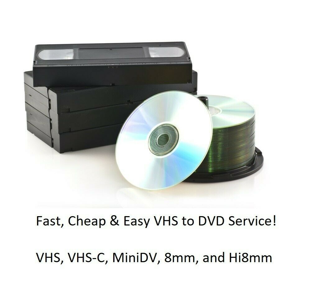Fast Video Tape Transfer Service To Dvd! Vhs, Vhs-c, Minidv, 8mm, And Hi8mm