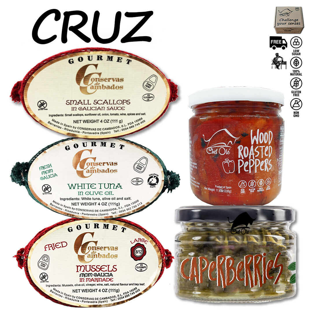 Cruz Gourmet Gift Basket.5 Artisan Appetizers.tapas The Provocative Spanish Food