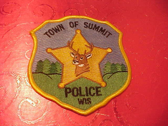Town Of Summit Wisconsin Police Patch Shoulder Size Unused
