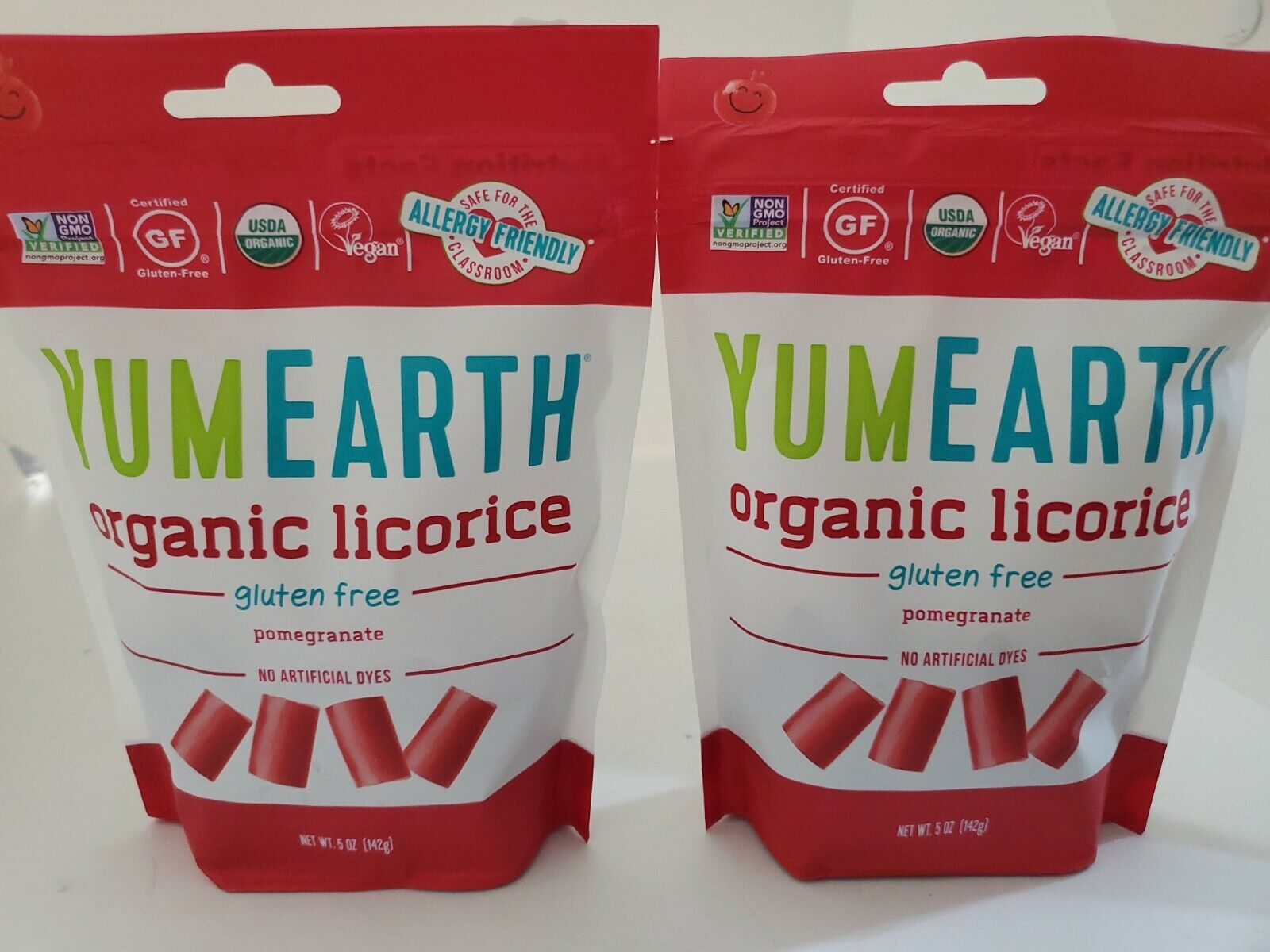Yumearth Organic Licorice Gluten-free Pomegranate 5 Oz. (2 Pack) Exp.08/23