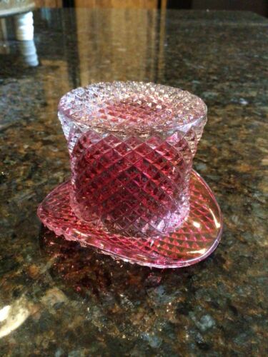 Vintage Westmoreland Ruby Red Flashed Glass English Hobnail Small Top Hat