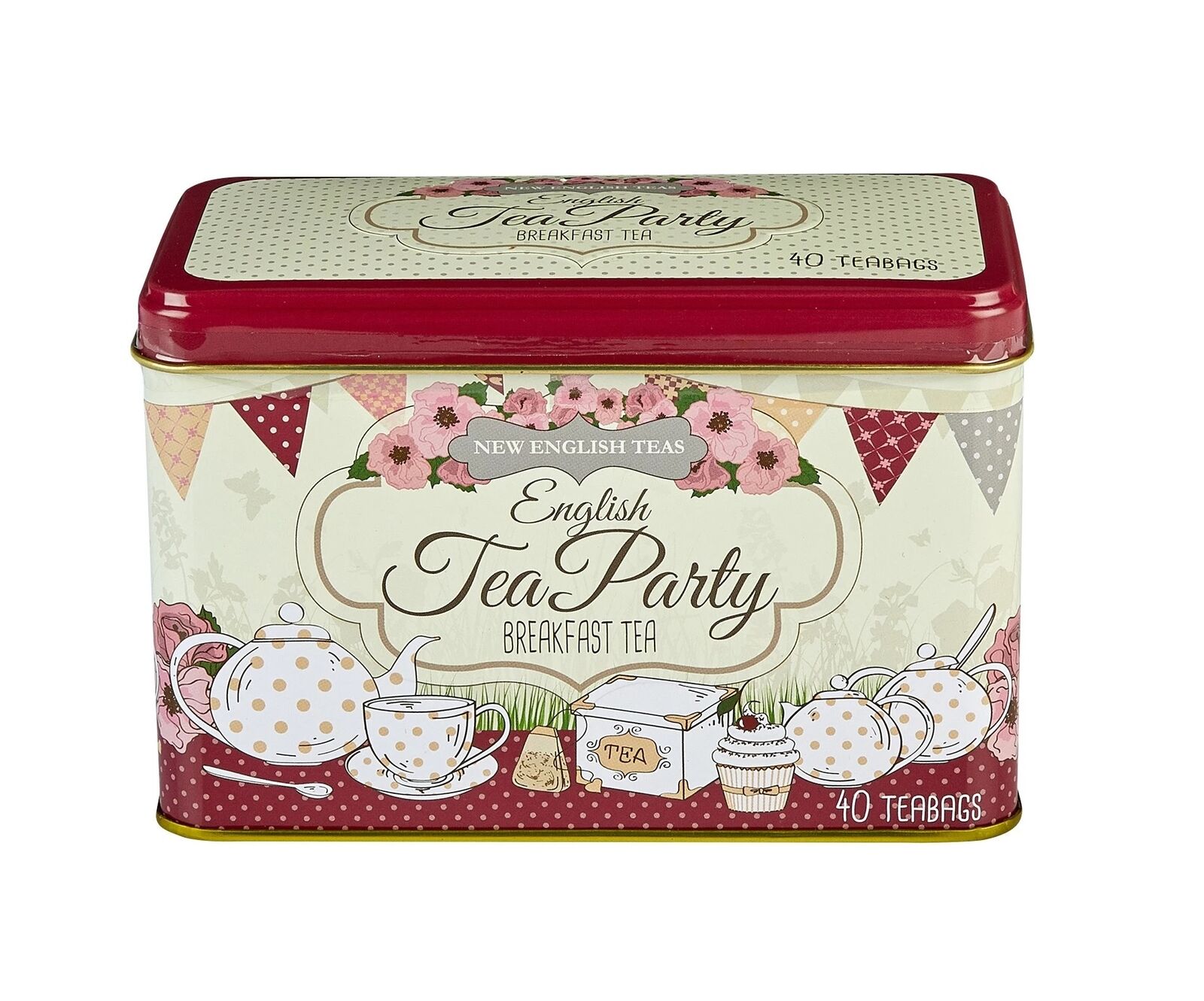 New English Teas English Tea Party Breakfast Tea Tin 40 Teabags