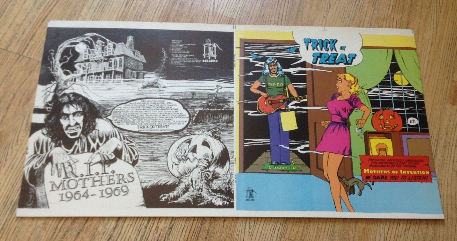 Frank Zappa Unfolded Sleeve For "trick Or Treat" Lp  25" X  13 3/4" Nm