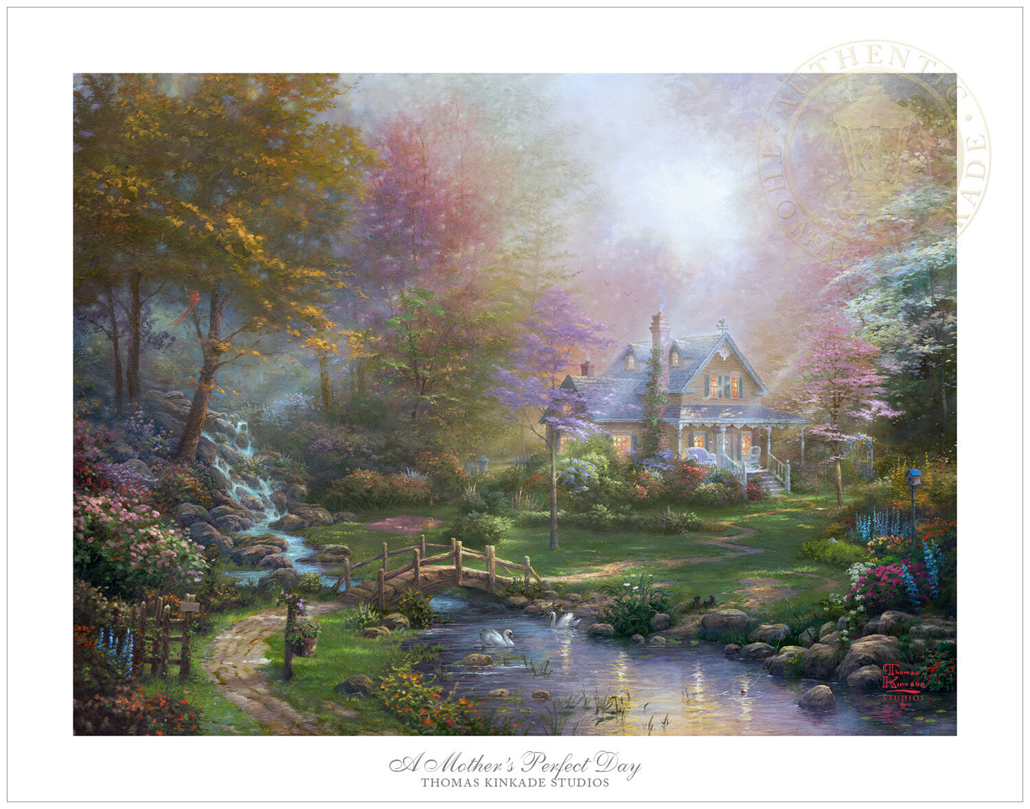 Thomas Kinkade A Mother's Perfect Day 18 X 24"s/n Limited Edition Paper