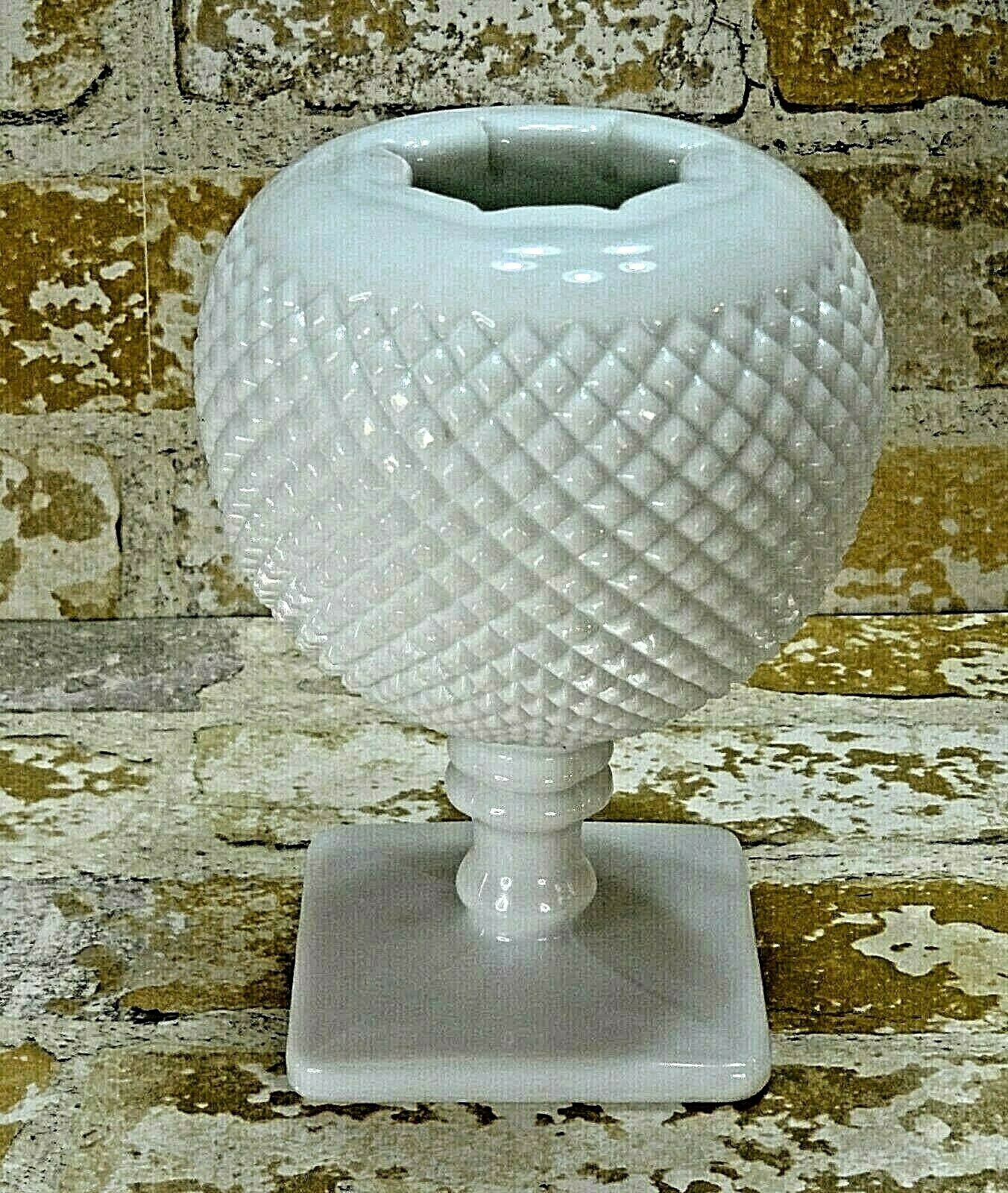 Vintage Westmoreland Milk Glass English Hobnail Ivy Rose Bowl Footed Pedestal 7"
