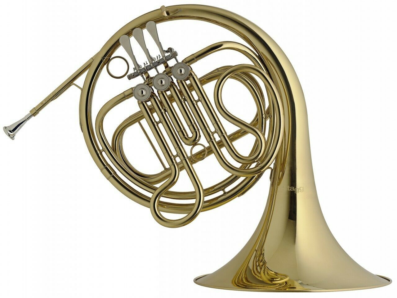Stagg Ws-hr245 Series Single French Horn Clear Lacquer Fixed Bell - Set Up In Us