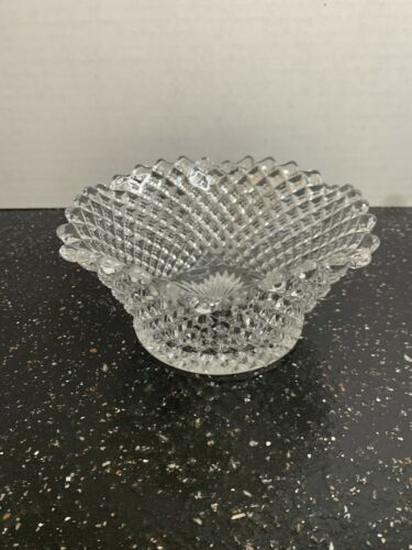 Westmoreland Glassware English Hobnail Crystal 555 Clear 6" Nappy 6 Sided Bowl