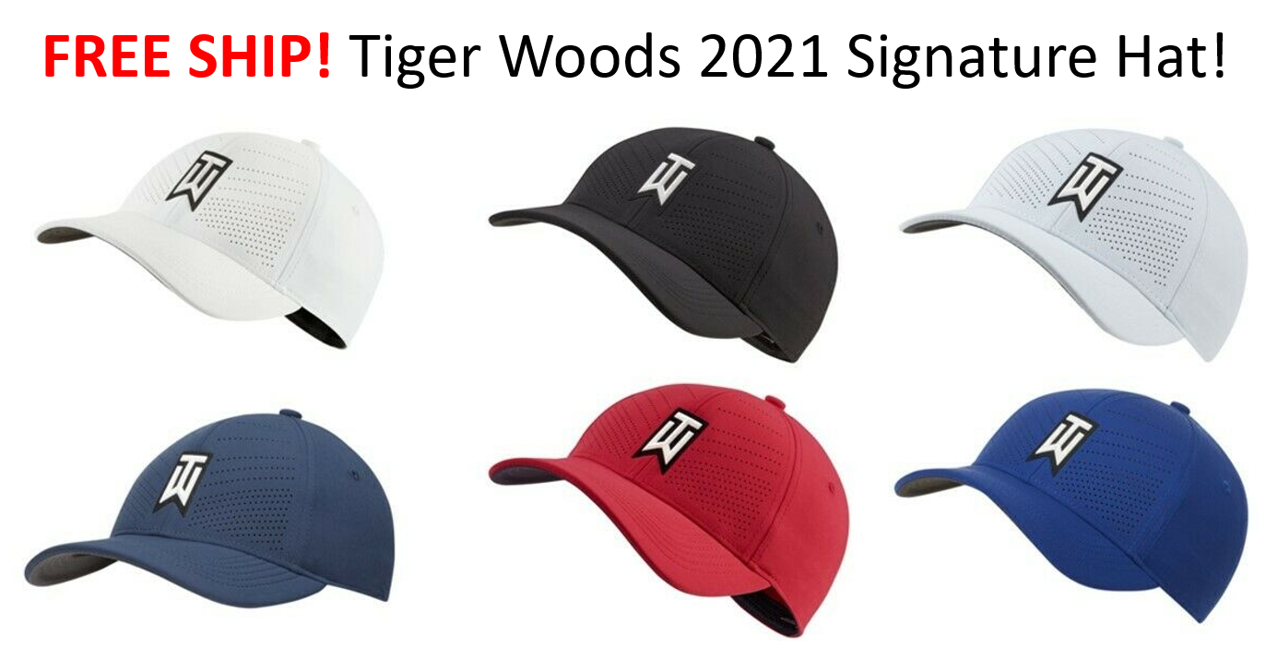 Free Ship In Box! 2021 Nike Aerobill Tiger Woods Tw Fitted Golf Hat Cap Bv1072