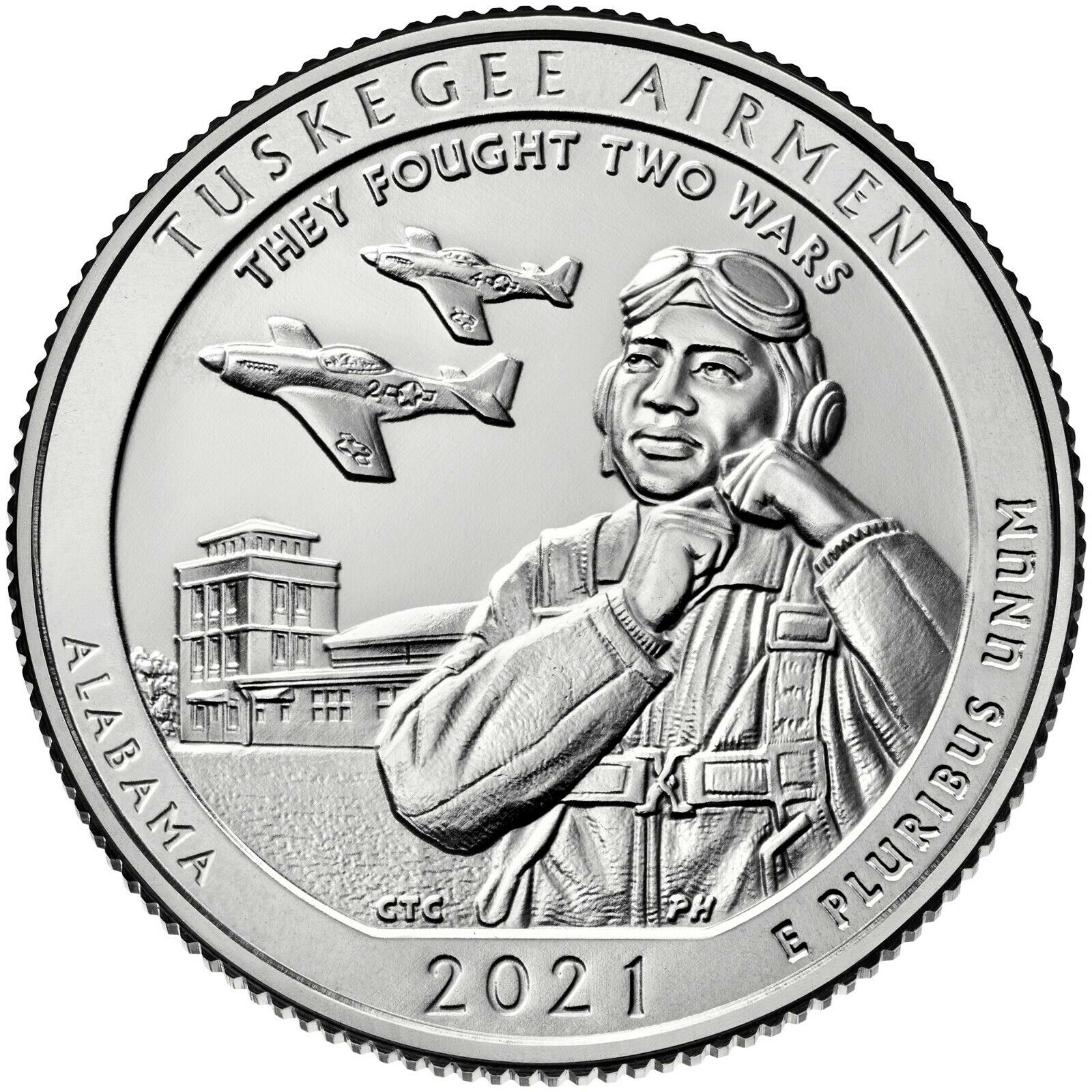 2021 Pds Tuskegee Airmen America The Beautiful Quarters: Bu From Mint Sewn Bags