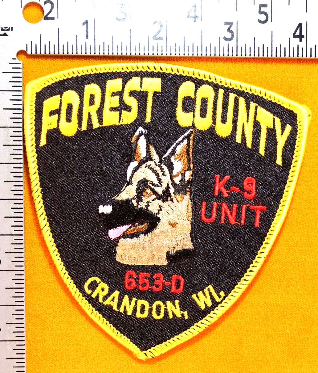 Forest County/crandon, Wisconsin Police Shoulder Patch K9