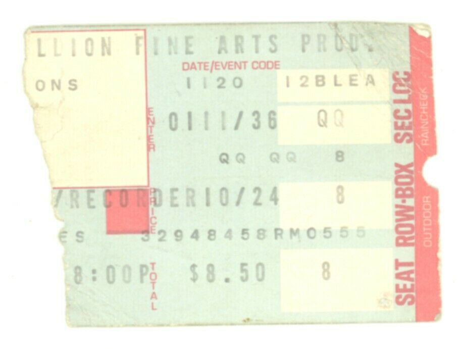 Rare Frank Zappa 11/20/77 Los Angeles Ca Pauley Pavilion Ticket Stub!
