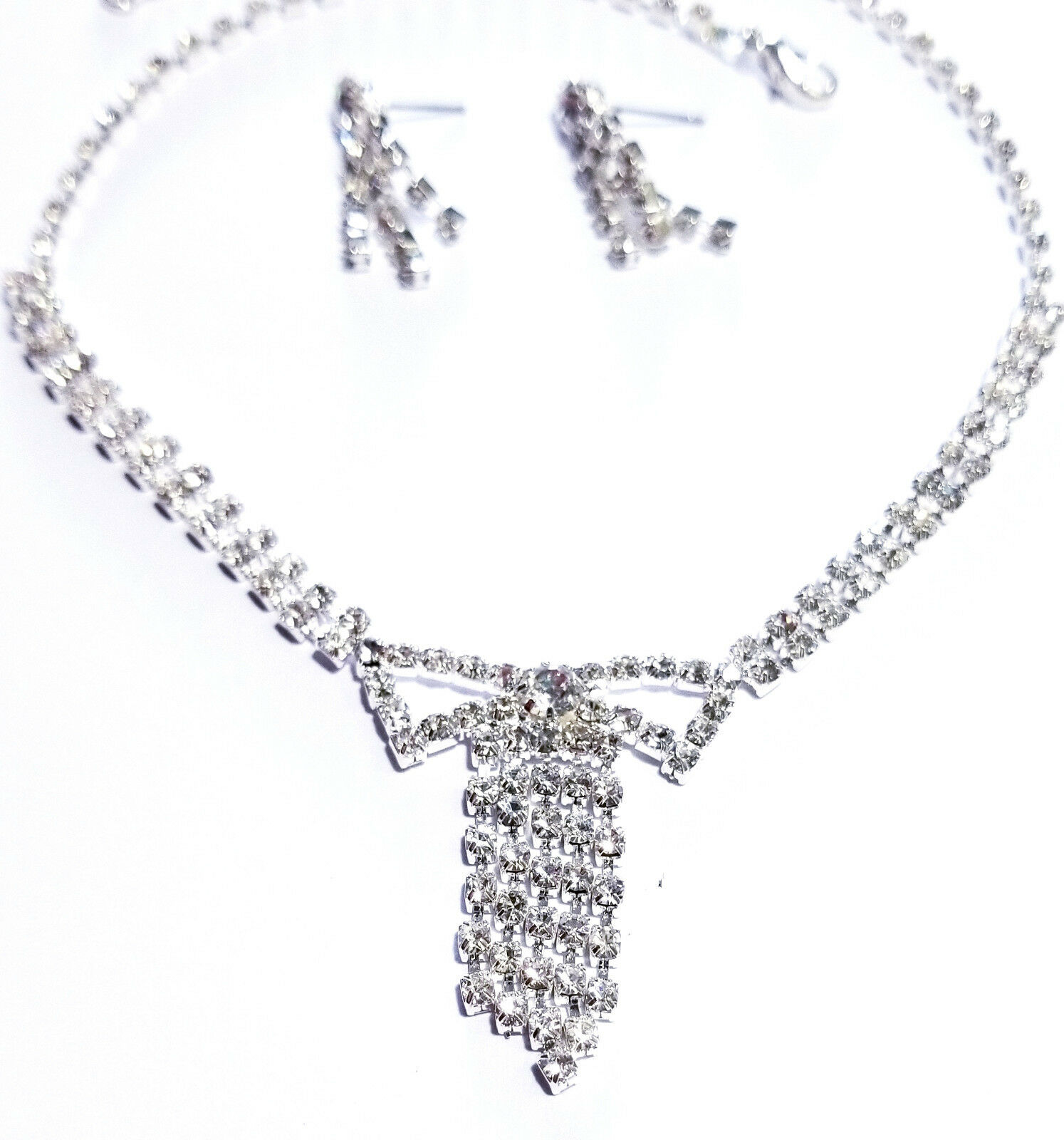 Wholesale Lot Bridal Prom Rhinestone Necklace Earring Set 4x