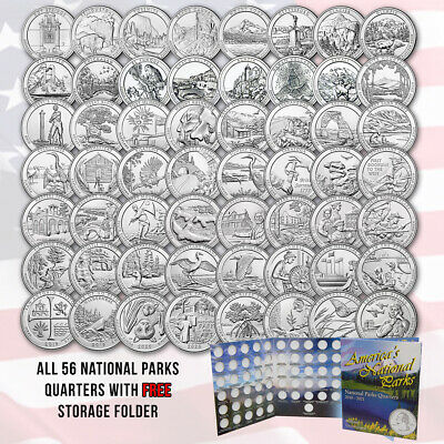 Complete Set Of America The Beautiful Quarters - 56 Uncirculated Qtrs 2010-2021
