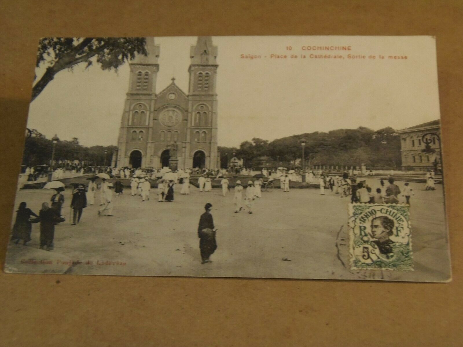 Place De La Cathedrale, Sortie De La Messe, Indo-china Postcard 9/1