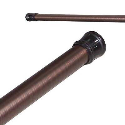 Adjustable Tension Shower Curtain Straight Rod - Oil Rubbed Bronze